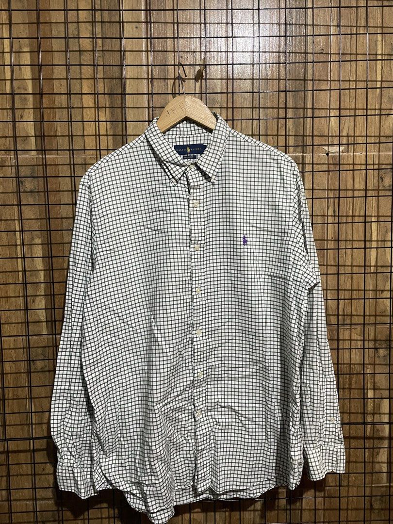 Ralph Lauren checked button down shirt (Category: Formal Shirts) located in Pateros City. Submitted by toogood.mnl (Listing ID 1470599750, Image 1). Description: Ralph Lauren checkered button down shirt W-24 L-30 No issue Excellent condition .