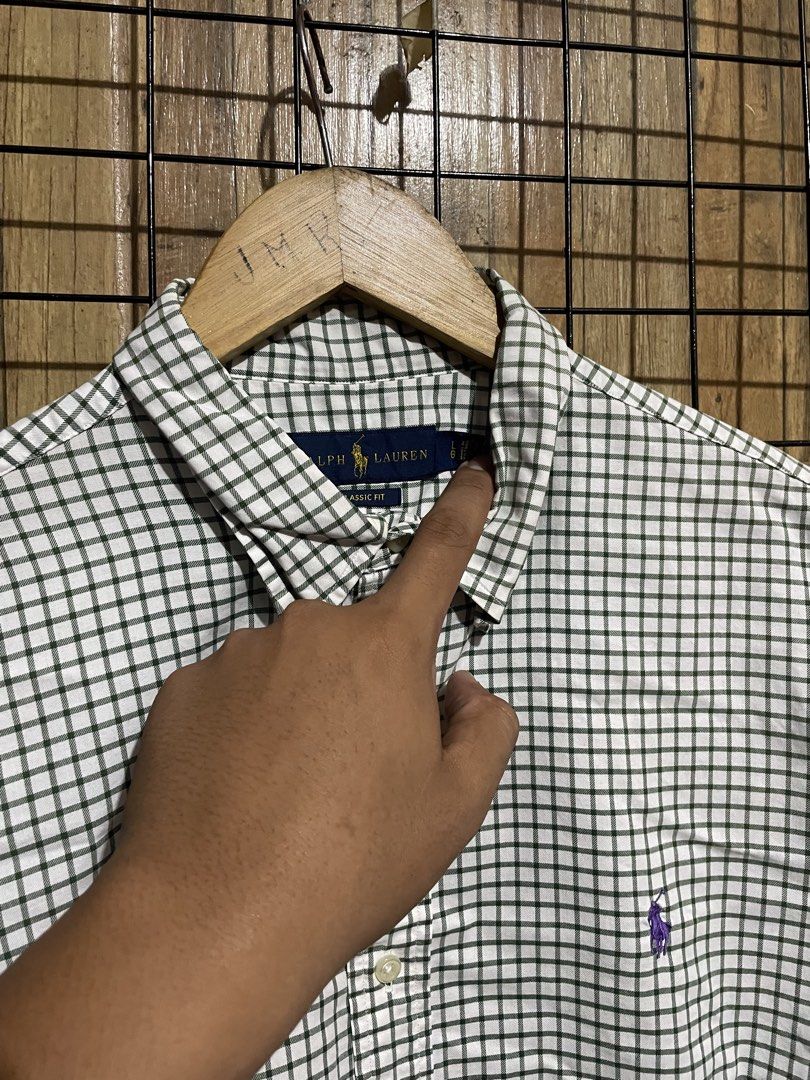 Ralph Lauren checked button down shirt (Category: Formal Shirts) located in Pateros City. Submitted by toogood.mnl (Listing ID 1470599750, Image 2). Description: Ralph Lauren checkered button down shirt W-24 L-30 No issue Excellent condition .