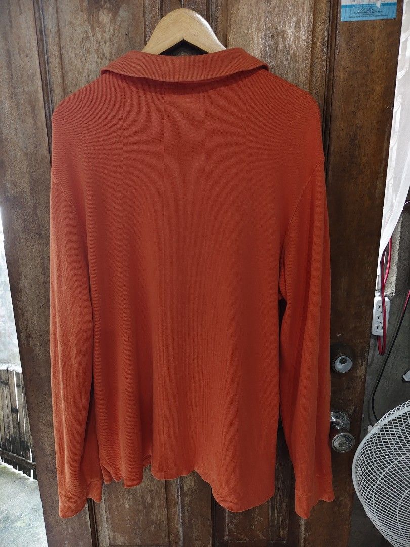 Ralph Lauren Orange Half- Zip (Category: Tshirts & Polo Shirts ) located in Iloilo. Submitted by branded-boy0422_16 (Listing ID 1470598986, Image 3). Description: W: 24 L: 29 Excellent Condition Color Rate 9.5/10 Or Better Issue last pic my pinhole sa Loob , D naman makita sa Harap ksi makapal naman tela.