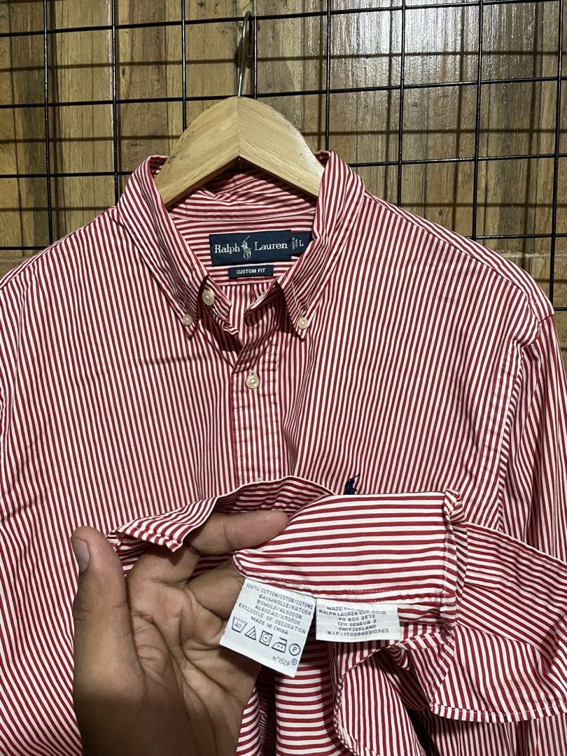 Ralph Lauren pin stripes button down shirt (Category: Formal Shirts) located in Pateros City. Submitted by toogood.mnl (Listing ID 1470604657, Image 3). Description: Ralph lauren button down shirt pinstripes W-23 L-30 No issue Excellent .