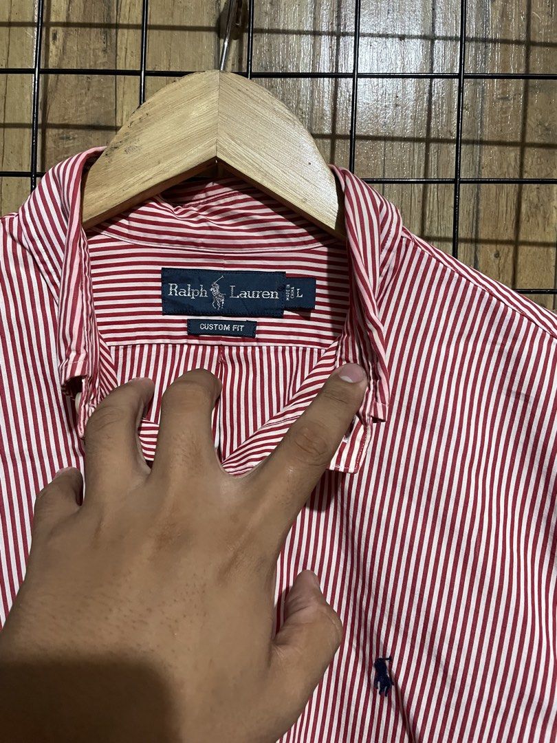 Ralph Lauren pin stripes button down shirt (Category: Formal Shirts) located in Pateros City. Submitted by toogood.mnl (Listing ID 1470604657, Image 2). Description: Ralph lauren button down shirt pinstripes W-23 L-30 No issue Excellent .