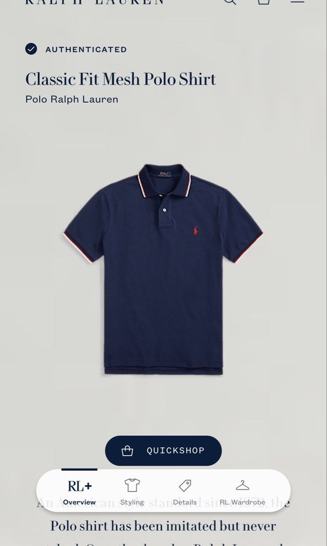 Ralph Lauren Polo (Authentic) (Category: Tshirts & Polo Shirts ) located in Talakag. Submitted by heisenberg_0712 (Listing ID 1470572084, Image 2). Description: Excellent Flawless Authentic/Legit 22x28 .