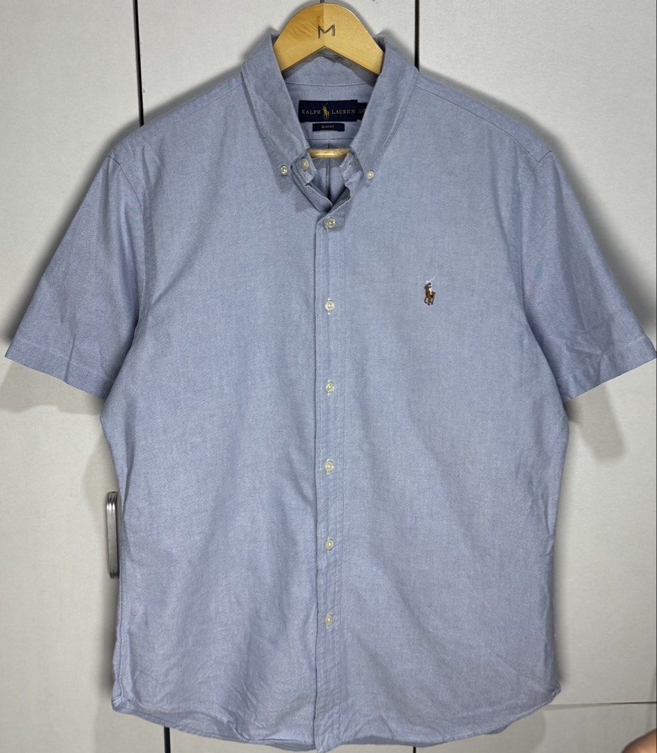 Ralph Lauren short sleeves (Category: Formal Shirts) located in Subic. Submitted by notstyl (Listing ID 1470707780, Image 1). Description: RL chambray blue tricolor pony (Oxford) 22 x 28/29 (Large/SF) Excellent condition.