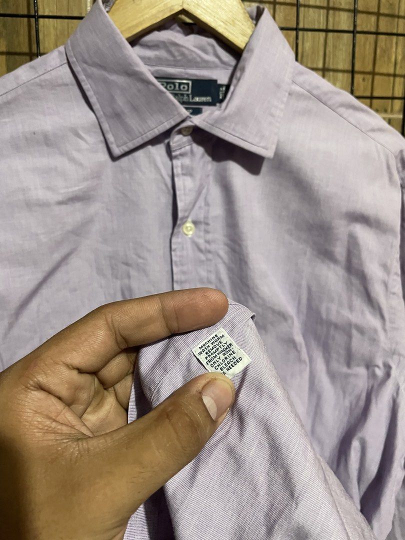 Ralph Lauren violet button down shirt (Category: Formal Shirts) located in Pateros City. Submitted by toogood.mnl (Listing ID 1470605557, Image 3). Description: Ralph Lauren Violet long sleeve shirt W-25.5 L-30 No issue Excellent condition .