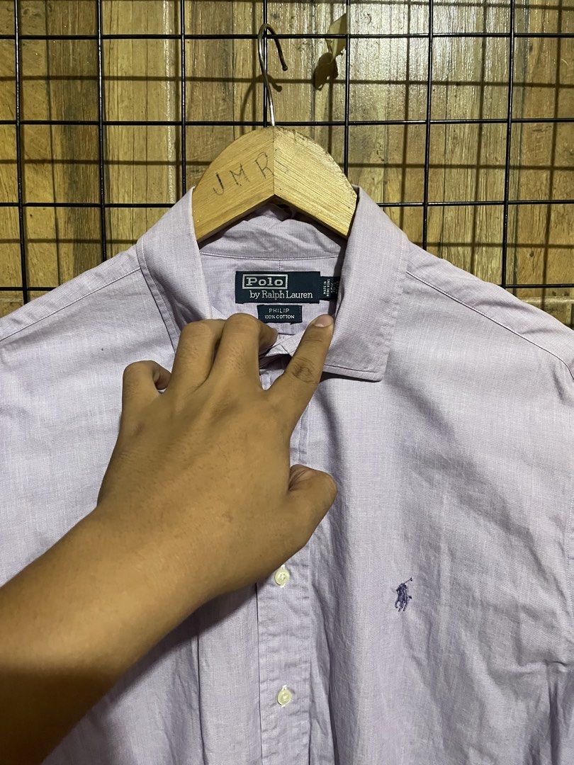 Ralph Lauren violet button down shirt (Category: Formal Shirts) located in Pateros City. Submitted by toogood.mnl (Listing ID 1470605557, Image 2). Description: Ralph Lauren Violet long sleeve shirt W-25.5 L-30 No issue Excellent condition .