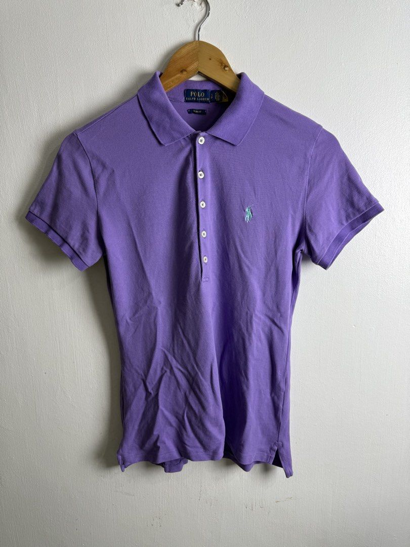 Ralph lauren violet polo shirt (Category: Shirts) located in Daraga. Submitted by casualthread (Listing ID 1470696789, Image 1). Description: Authenticated legit Size small women 17x24.5 9.8/10 Minimal issue neck line manipis lang ( ww not visible).
