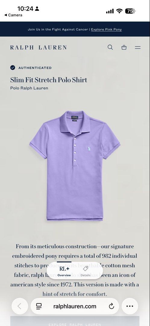 Ralph lauren violet polo shirt (Category: Shirts) located in Daraga. Submitted by casualthread (Listing ID 1470696789, Image 2). Description: Authenticated legit Size small women 17x24.5 9.8/10 Minimal issue neck line manipis lang ( ww not visible).