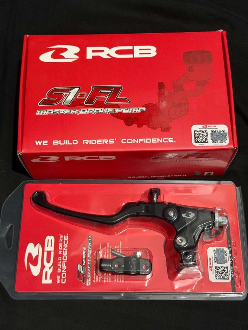 RCB S1-FL Master Brake Pump & S2 Clutch Perch (Category: Body Parts and Accessories) located in Aguilar. Submitted by emkpopmerch (Listing ID 1470712246, Image 2). Description: - Brand new, 100% authentic RCB items in original unopened boxes - RCB Forged Master Brake Pump S1-FL RH (17MM) + RCB S2 Series Clutch Perch - Sleek black finish for a clean, premium look - Complete with all mounting hardware, fluid reservoir, and levers as packed from the