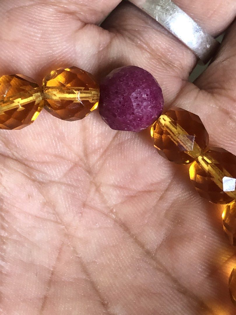 Real ruby with golden citrine (Category: Bracelets) located in Manila. Submitted by anneverz (Listing ID 1470638953, Image 3). Description: Real ruby with golden citrine Bracelet .