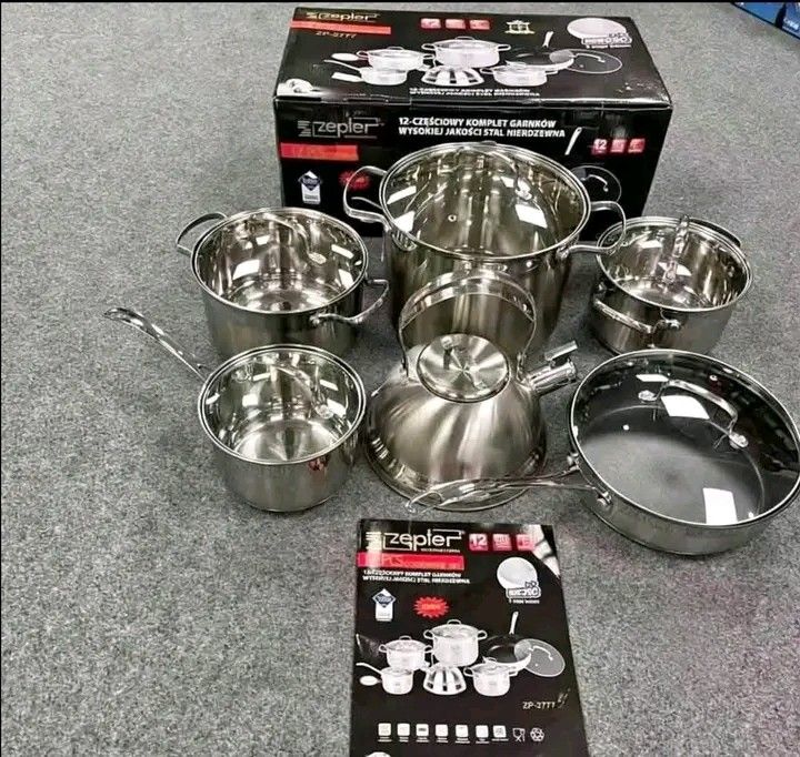 RESTOCK ! ! ! Zepter 12pcs cookware set (Category: Other Kitchen Appliances) located in Manila. Submitted by vanstar_c4c231 (Listing ID 1470603544, Image 1). Description: RESTOCK ! ! ! Zepter 12pcs cookware set pm for the order cod via lalamove.