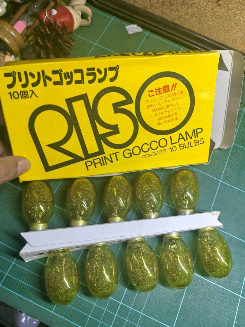 Riso Print Gocco Lamp flash bulbs (Category: Other Accessories) located in Cebu City. Submitted by dudes_villanueva (Listing ID 1470614388, Image 3). Description: RISO - 10 Genuine OEM Riso Print Gocco Lamp flash bulbs (model S-105) used in Riso Print Gocco screen printing systems. Good as New Item from Japan Key Details: • Product: Riso Print Gocco Flash Lamps / Bulbs (10-pack) • Compatibility: Fits various Riso Print Gocco models including B6, 