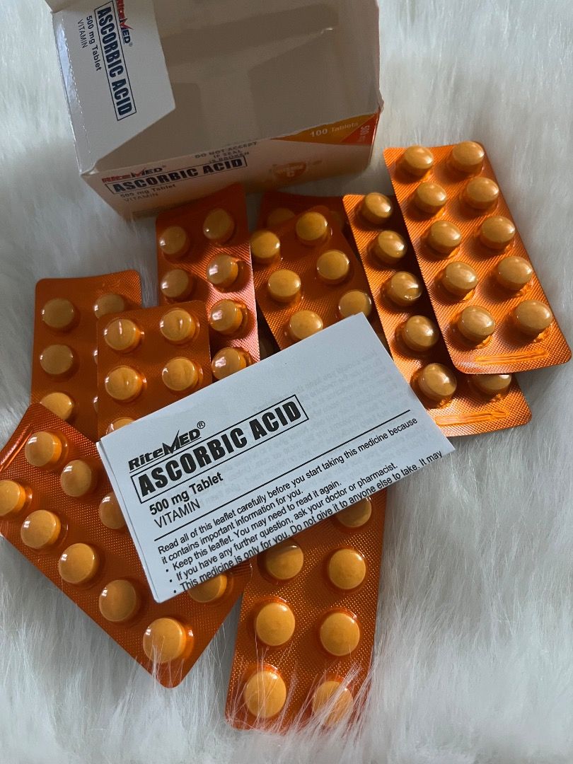 RiteMED Ascorbic Acid 500mg Vitamin C 100 Tablets (Category: Health Food, Drinks & Tonics) located in Muntinlupa City. Submitted by iamven14 (Listing ID 1470643325, Image 2). Description: - Brand: RiteMED Ascorbic Acid (Vitamin C) - Dosage: 500mg per tablet - Quantity: 100 tablets per box - Condition: Brand new, sealed, and unopened - Manufacturer: Am-Europharma Corporation - Distributor: RiteMED Phils., Inc. - Perfect for daily immune system sup