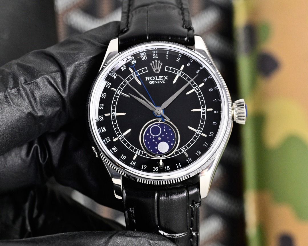 Rolex Cellini Moonphase Watch (Category: Luxury Watches) located in Malabon City. Submitted by cosmicdolphin.869a93 (Listing ID 1470689323, Image 1). Description: The Rolex Cellini two and a half needle Rolex Perpetual 1908 model m52508-0006 Small Second watch is a secret bottom watch from Rolex. The WN2 watch has a size of 40 × 11mm and is exclusively customized with an automatic mechanical movement for precise and stable timekeeping. It is made