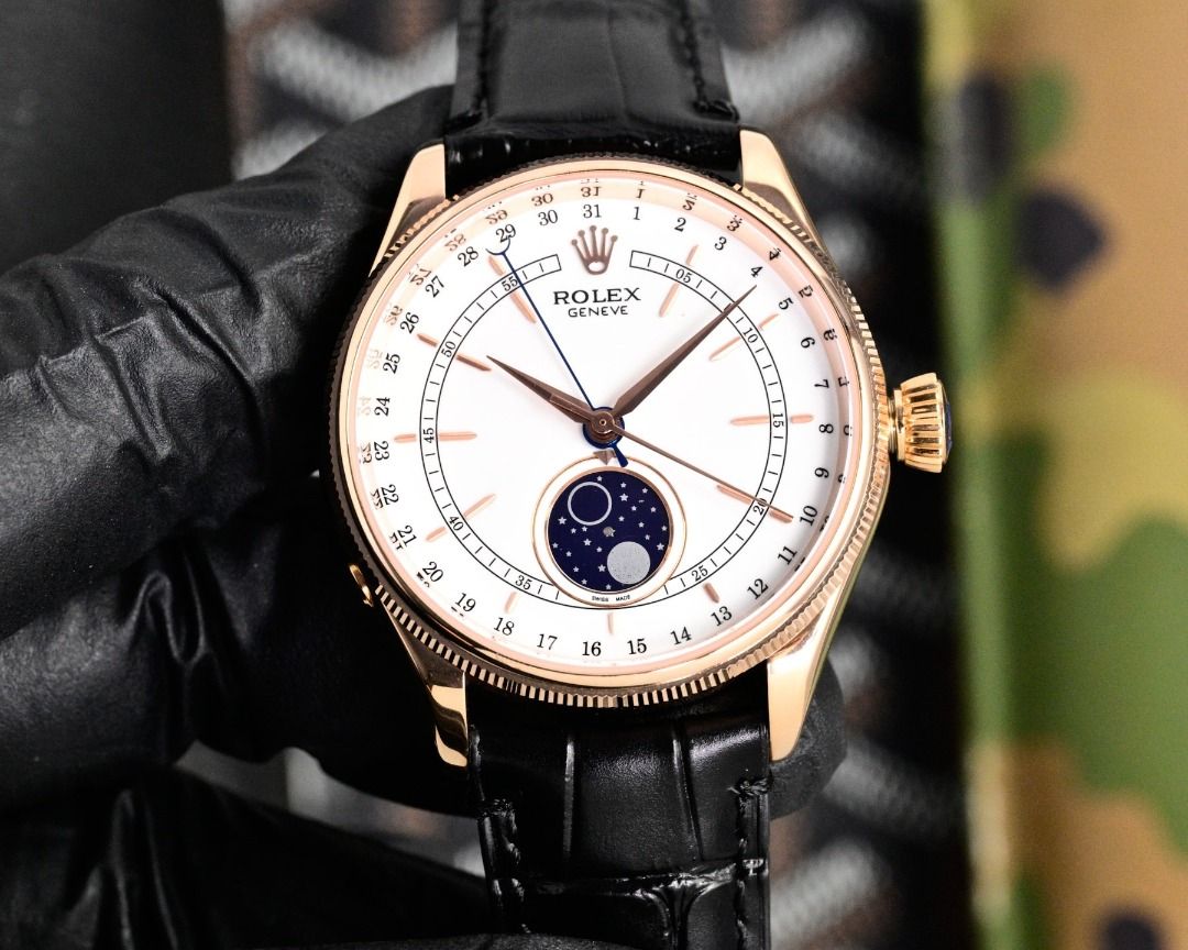 Rolex Cellini Moonphase Watch (Category: Luxury Watches) located in Malabon City. Submitted by cosmicdolphin.869a93 (Listing ID 1470689323, Image 3). Description: The Rolex Cellini two and a half needle Rolex Perpetual 1908 model m52508-0006 Small Second watch is a secret bottom watch from Rolex. The WN2 watch has a size of 40 × 11mm and is exclusively customized with an automatic mechanical movement for precise and stable timekeeping. It is made