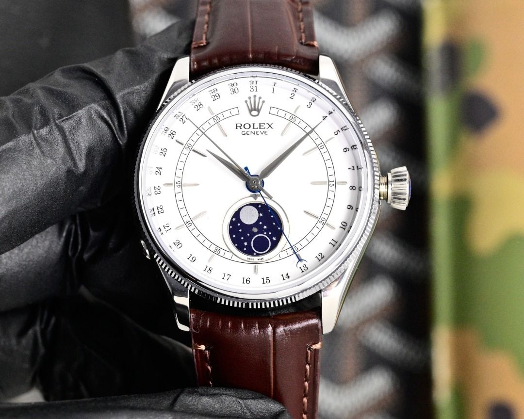 Rolex Cellini Moonphase Watch (Category: Luxury Watches) located in Malabon City. Submitted by cosmicdolphin.869a93 (Listing ID 1470689323, Image 2). Description: The Rolex Cellini two and a half needle Rolex Perpetual 1908 model m52508-0006 Small Second watch is a secret bottom watch from Rolex. The WN2 watch has a size of 40 × 11mm and is exclusively customized with an automatic mechanical movement for precise and stable timekeeping. It is made
