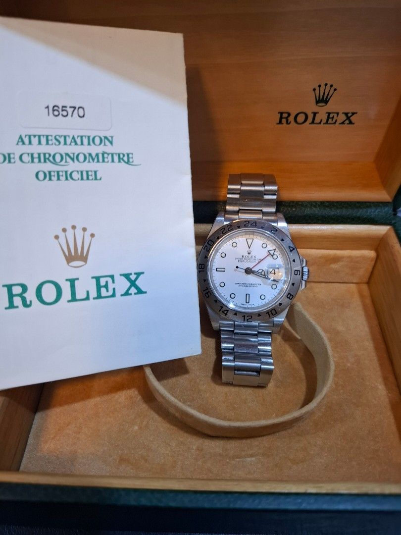Rolex Explorer2 (Category: Luxury Watches) located in Muntinlupa City. Submitted by victorb85 (Listing ID 1470591833, Image 1). Description: Rolex Explorer2 2002 model, 40mm Local Ad Complete full set, links, manual, box Unpolished 495,000 Alabang or Makati Area.