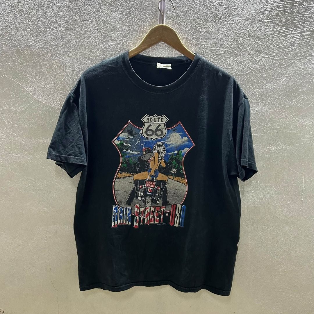 ROUTE 66 VINTAGE MOTOR TEE (Category: Tshirts & Polo Shirts ) located in Caloocan City. Submitted by j3ngsanity (Listing ID 1470588433, Image 1). Description: DATED 2003 DIMES : 22.5x27 ISSUE : WHITE MARKS / CRACK PRINTS.