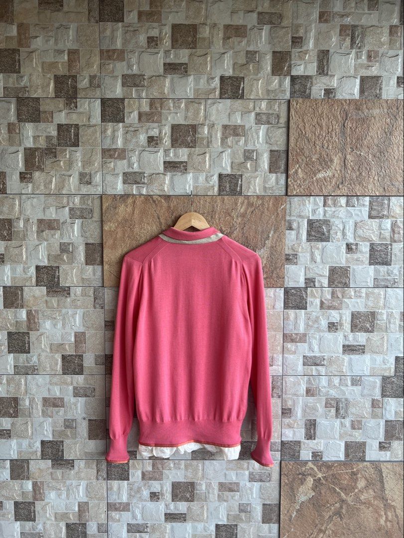 SACAI - PANEL KNIT COLLARED CARDIGAN (Category: Coats, Jackets and Outerwear) located in Bacolod City. Submitted by timelessbyjosh (Listing ID 1470699154, Image 2). Description: BEST FOR CASUAL & COZY OUTFITS SIZE : 1 ACTUAL COLOR : PINK & BEIGE COLOR RATE : 10 OUT OF 10 CONDITION : NEAR NEW MATERIAL : 100 % COTTON & 100 % CUPRO MADE IN : CHINA FLAWS : NONE DIMENSIONS LENGTH - 25 WIDTH ( ARMPIT TO ARMPIT ) - 19. 5 SHOULDER TO SHOULDER - 18. 5 SLE