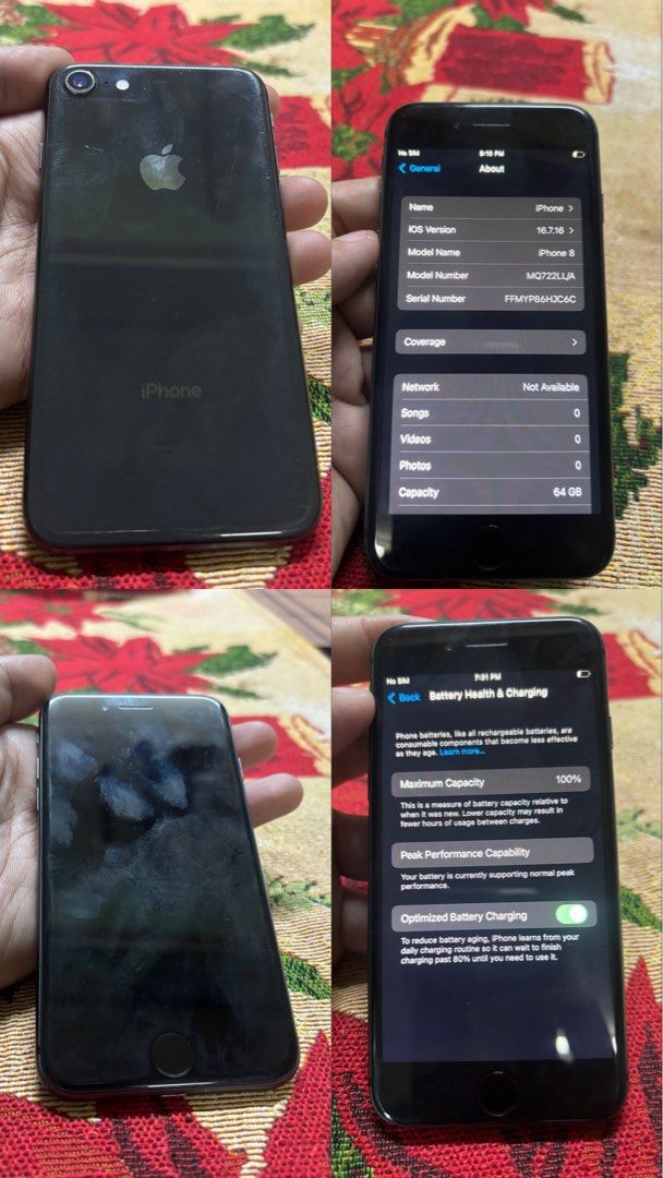 Sale iphone 8 64gb (Category: iPhone 8 Series) located in Manila. Submitted by silverstorm.52d028 (Listing ID 1470557866, Image 1). Description: Sale iphone 8 64gb honest issue dents palit bat nasakin pa yong original 2500 nlng .