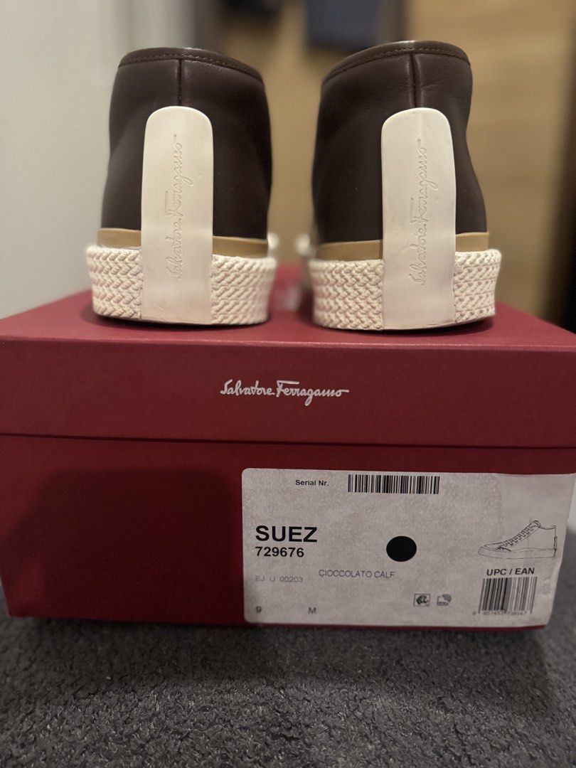 Salvatore Ferragamo brown leather boots (Category: Sneakers & Footwear) located in Taguig. Submitted by dependingonvibe (Listing ID 1470703156, Image 3). Description: Bought in New York Worn a few times only. Well maintained. No issue whatsoever. Can pass as new. Complete with Orig Box and dustbag Size 9 on flap. (Fits EU44 / US 10-11) .