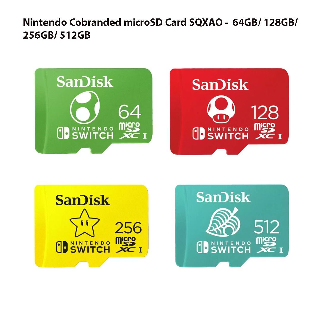 SanDisk and Nintendo Cobranded microSD Card SQXAO - 64GB 128GB 256GB ...