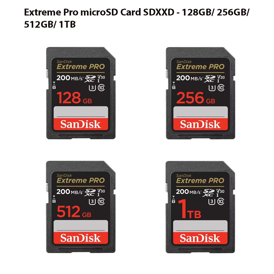 SanDisk Extreme Pro microSD Card SDXXD - 128GB 256GB 512GB 1TB, Mobile ...