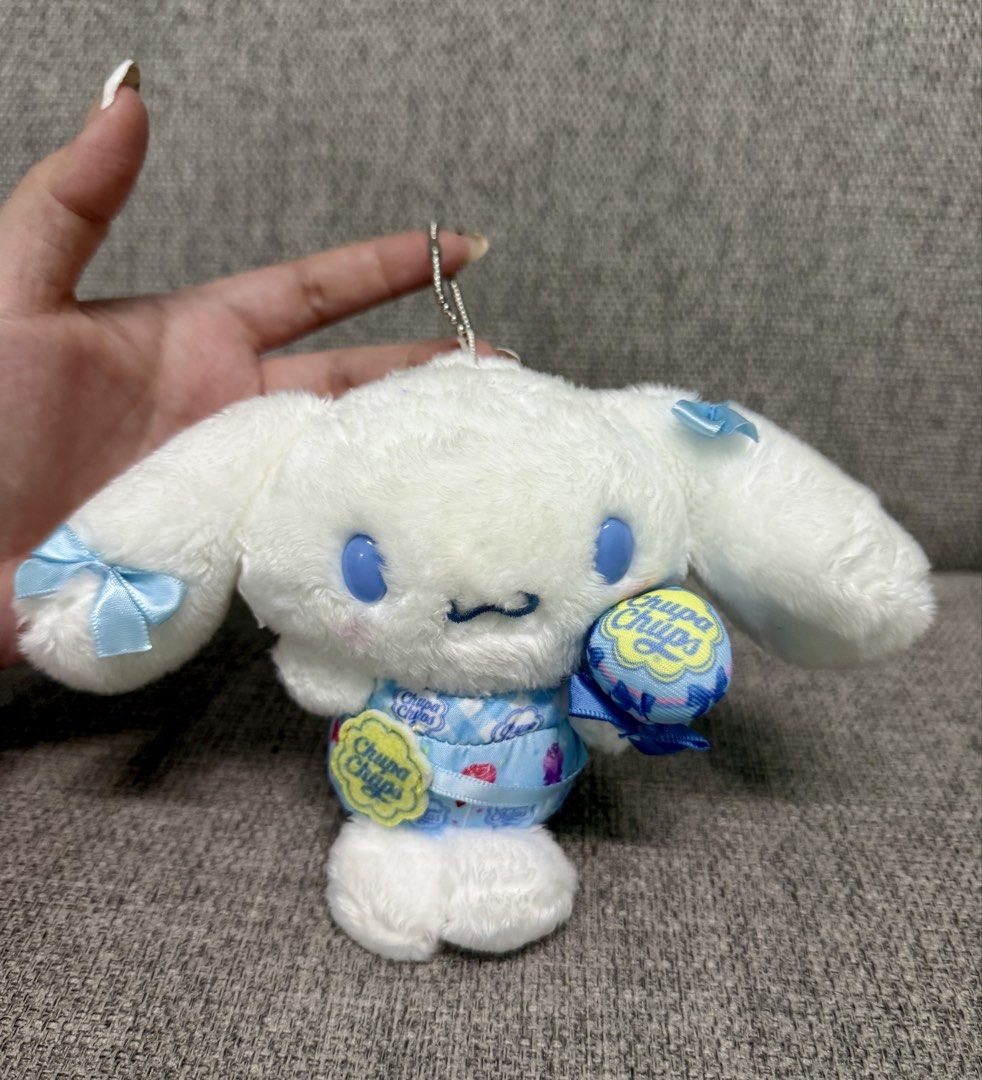 Sanrio x Chupa Chups Cinamoroll plush (Category: Plushies & Soft Toys) located in Manila. Submitted by bcbg3217 (Listing ID 1470611395, Image 1). Description: ‼️PLEASE READ BEFORE BUYING‼️ Like New condition Authenticity guaranteed (with etiketa) Limited collaboration plush No other inclusions Actual photos are posted No issues or flaws unless stated Please check the photos thoroughly before placing an order JnT regular or Lalamove COD for Metro 