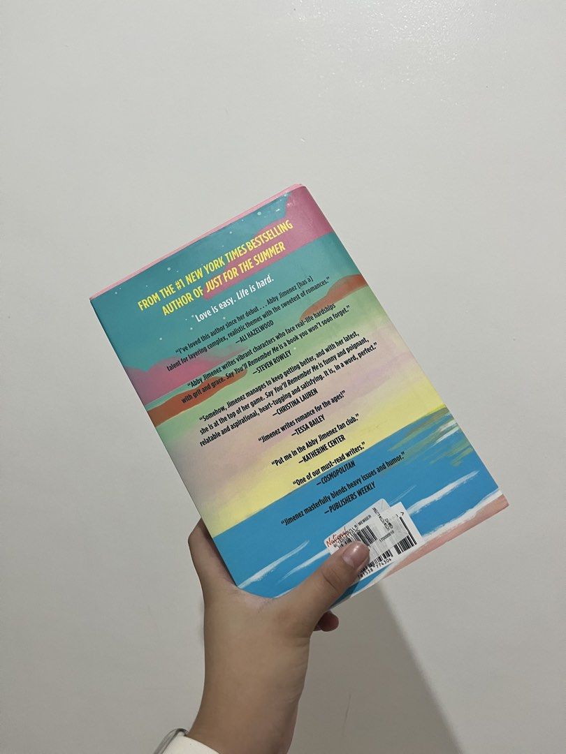 Say You’ll Remember Me by Abby Jimenez (Category: Storybooks) located in Laoac. Submitted by bookwormclubpeeps (Listing ID 1470648546, Image 2). Description: AUNTHETIC ‼️ — contemporary romance — veterinarian x woman with a chronic illness — strangers to lovers — emotional slow-burn romance — heartfelt and bittersweet — learning to love despite uncertainty .