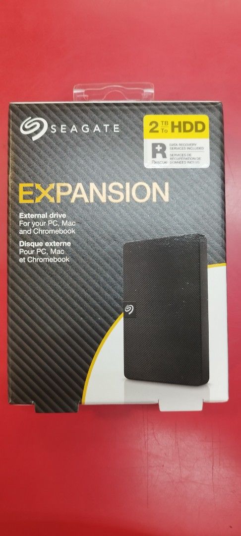 Seagate Expansion 2TB External HDD (Category: Hard Disks & Thumbdrives) located in Manila. Submitted by garyaberia (Listing ID 1470634128, Image 1). Description: - 2TB storage capacity for all your files - Compatible with PC, Mac, and Chromebook - Compact and sleek black textured design - Includes rescue data recovery services - Brand new in unopened retail packaging.