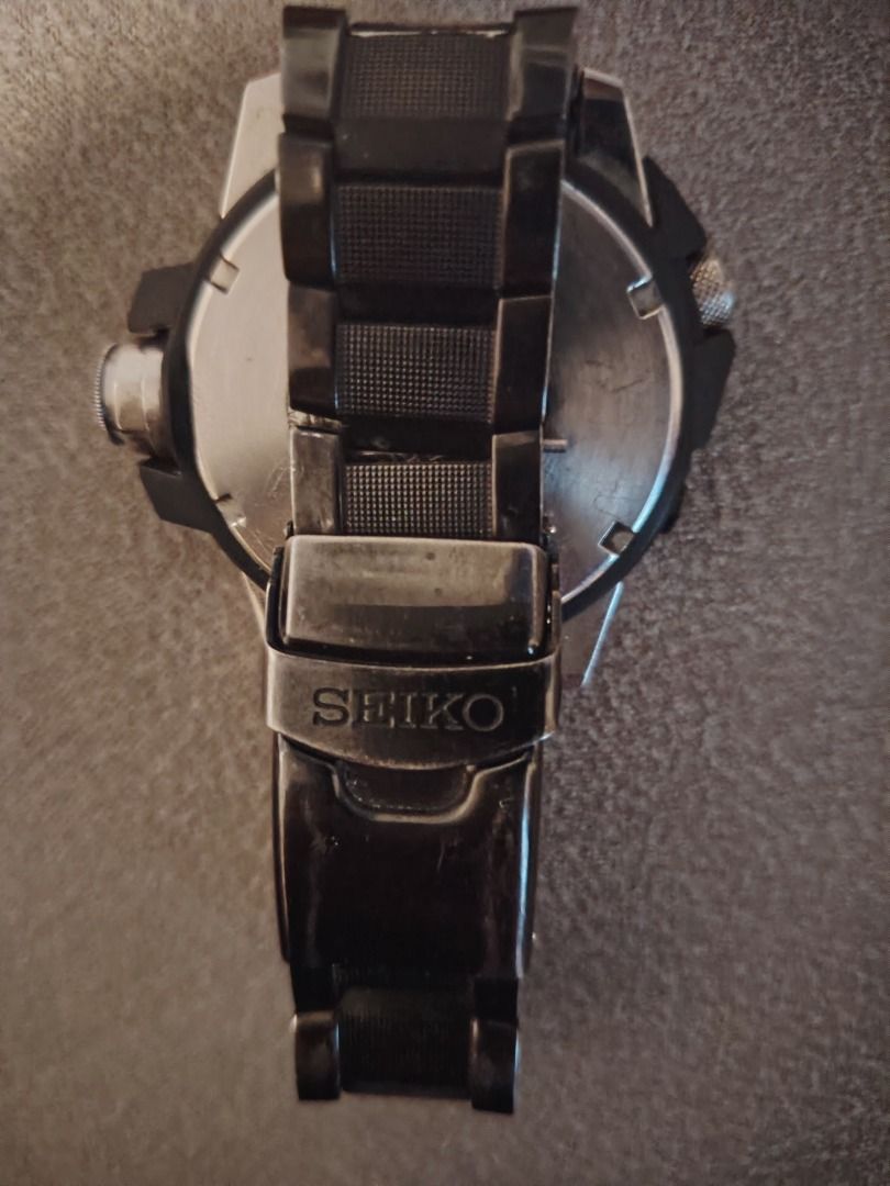 Seiko 5 Sports Map Meter Automatic Watch (Category: Men's Watches) located in Cavite. Submitted by blackrain4 (Listing ID 1470587556, Image 1). Description: - Authentic Seiko 5 Sports automatic watch - Unique map meter bezel design - Stainless steel and plastic case with black dial - Day and date display conveniently located at 3 o'clock - Reliable 23 jewels automatic movement - 200m water resistance, great for swimming and snorkeling - Black bra