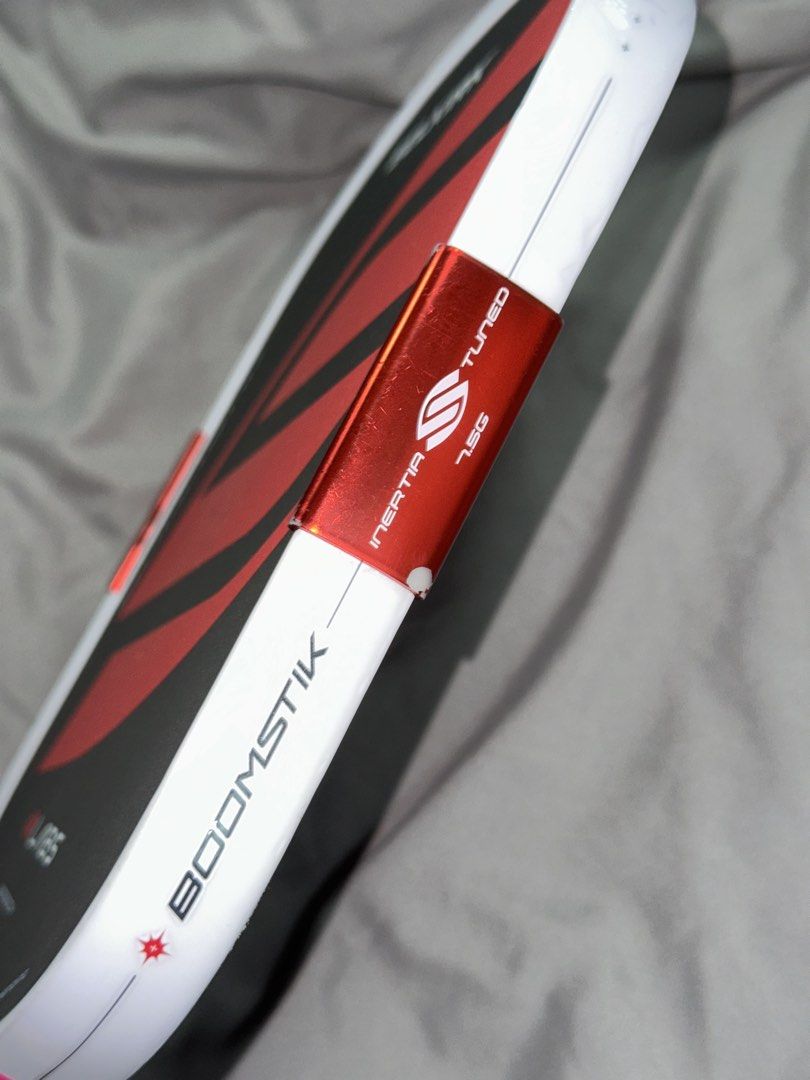 Selkirk Labs Project Boomstik Widebody (Category: Racket and Ball Sports) located in Plaridel. Submitted by popboxshop (Listing ID 1470604712, Image 3). Description: Selkirk Boomstil Widebody • NFC scannable • Bought last June 2026, still under the 6 mons warranty • With newly installed edge tape and overgrip Can send more detailed pics upon request Honest issue: • ball marks at sweet spot, lightly faded infinigrit but still playable. • faded tun