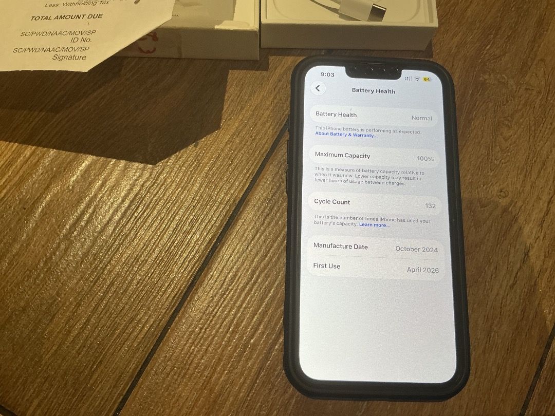 Selling Iphone 16e 128gb (Category: Other Mobile & Gadget Accessories) located in Paranaque City. Submitted by silentstorm.debe58 (Listing ID 1470682892, Image 2). Description: Selling Iphone 16e 128gb (unlocked/open line) Price: 25,000 Condition and infos :128gb Storage Color White : 100% Battery Health : Factory Unlocked/ Open Line :Under Apple Warranty until April 6,2027 Inclusions Original Box Original Apple USB C Charging Cable Original Purc