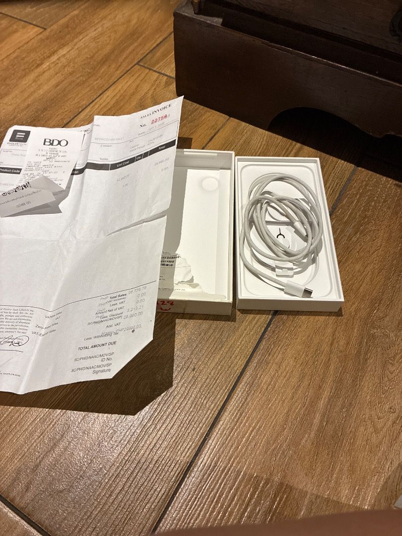 Selling Iphone 16e 128gb (Category: Other Mobile & Gadget Accessories) located in Paranaque City. Submitted by silentstorm.debe58 (Listing ID 1470682892, Image 1). Description: Selling Iphone 16e 128gb (unlocked/open line) Price: 25,000 Condition and infos :128gb Storage Color White : 100% Battery Health : Factory Unlocked/ Open Line :Under Apple Warranty until April 6,2027 Inclusions Original Box Original Apple USB C Charging Cable Original Purc