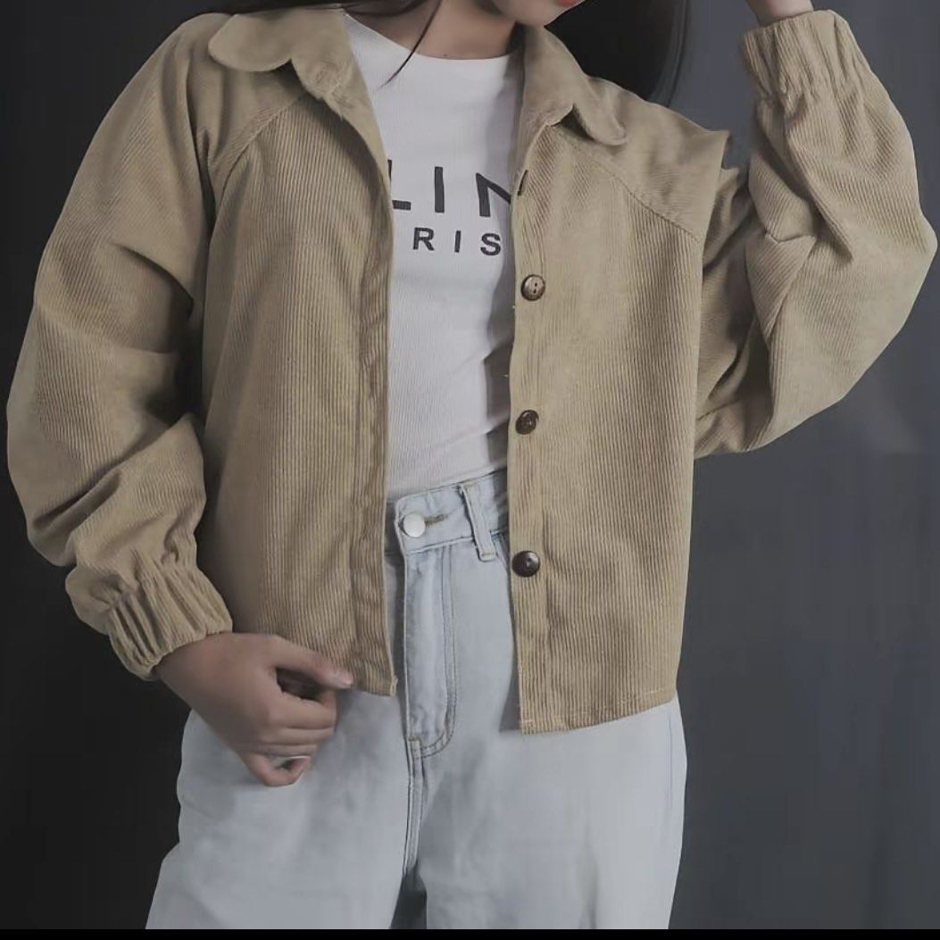 Set of 2 Thick Corduroy Button Down Jacket (Category: Coats, Jackets and Outerwear) located in San Jacinto. Submitted by happyneko_dragon (Listing ID 1470694630, Image 3). Description: -Only used once -Thick corduroy -fits xs to semi large - Bust width: Up to 42 inches - Back Length 20 inches - Shoulder 18 inches - Sleeve length 22 inches .