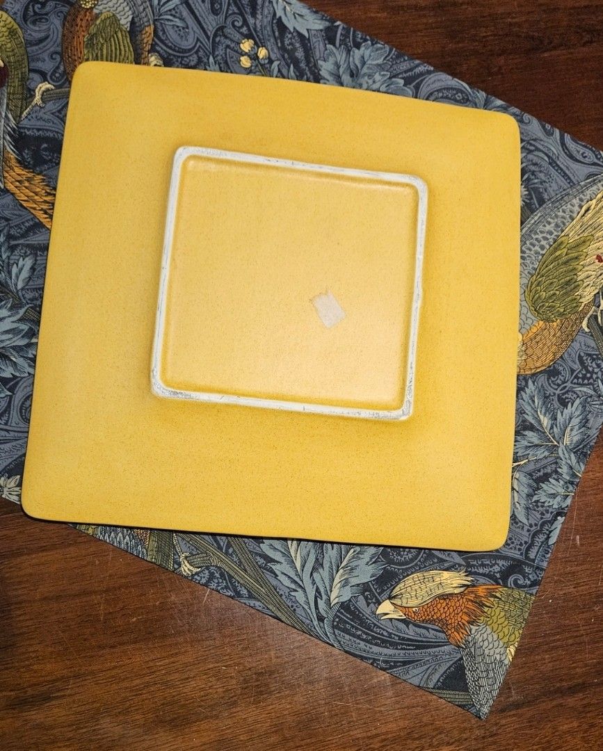 Set of Yellow Square Dinner Plates Ceramic (Category: Dinnerware & Cutlery) located in Manila. Submitted by cosmicshark-cd31f1 (Listing ID 1470632688, Image 3). Description: - Bright yellow ceramic dinner plates with a stylish modern square shape - Deep center design keeps food securely contained - Beautiful glazed finish featuring subtle speckling throughout - Unglazed bottom rim provides extra stability - Stackable profile helps save valuable c