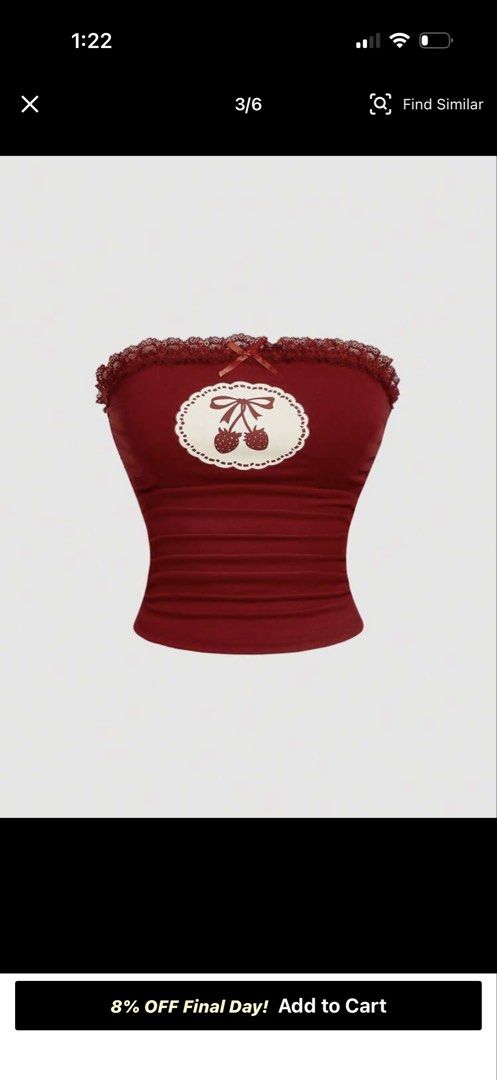 Shein red top (Category: Sleeveless) located in Cainta. Submitted by lovecalluengg (Listing ID 1470721719, Image 2). Description: Used once only.