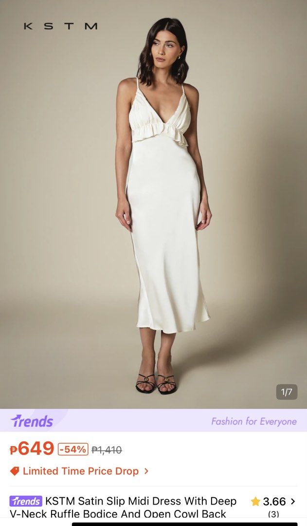Shein Satin Dress (Category: Dresses) located in Paranaque City. Submitted by kimchan15 (Listing ID 1470610825, Image 1). Description: Can fit up to XL.