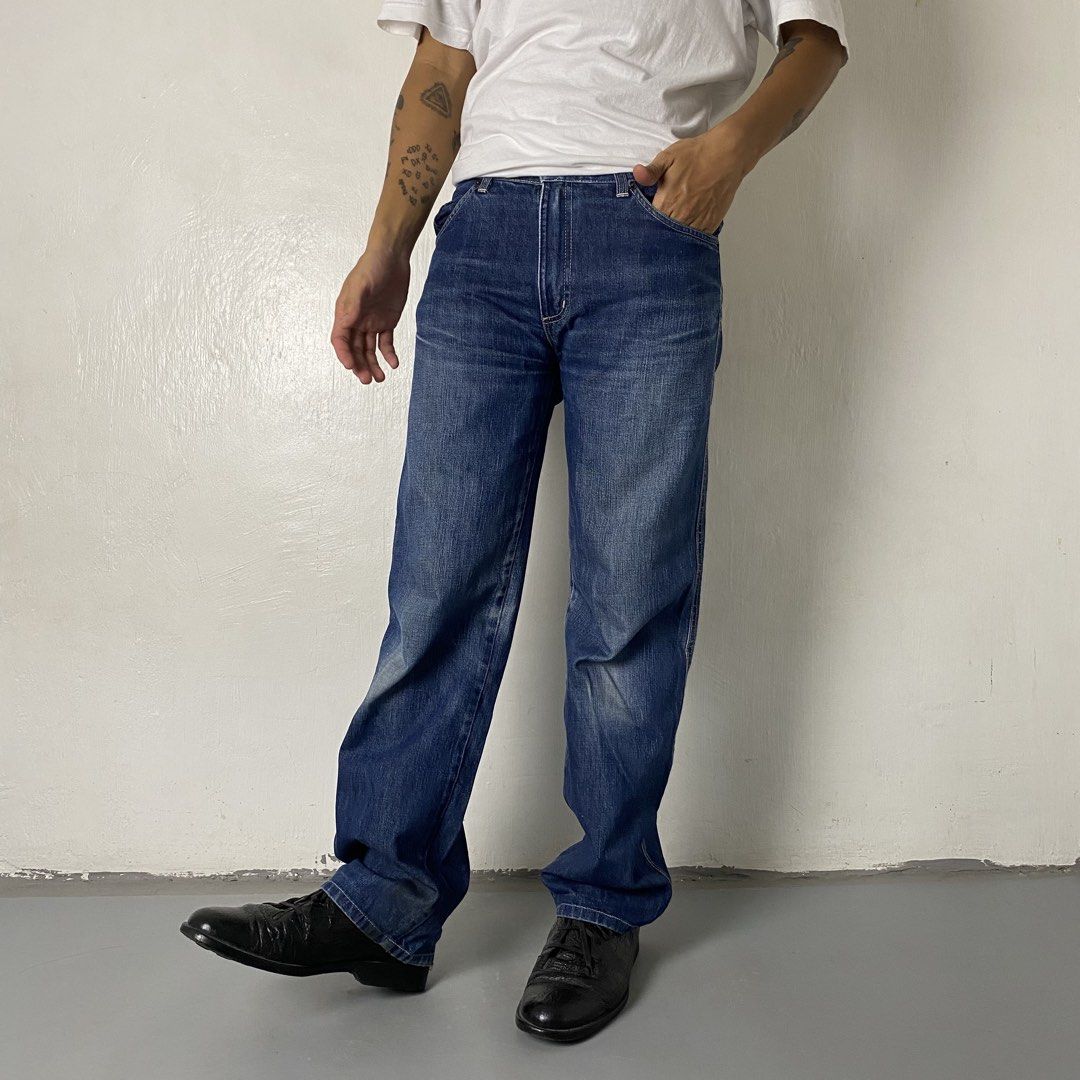 SILAS 👖| Blue Straight Cut Denim Jeans (Category: Jeans) located in Bulacan. Submitted by orc.ph (Listing ID 1470646680, Image 3). Description: SILAS 👖| Blue Straight Cut Denim Jeans Material Used: Cotton - Blue - Straight cut - Belt loop attached - Zipper and Button Closure - Denim - Multi Pockets -Size: XS -Waistline: 28” -Length: 38” -Thighs: 9” -Leg Opening: 9” -Rise: 10” -Model: ‘’5’5, 65kg, Waistline 32 - Medium to Large Frame Pristined C