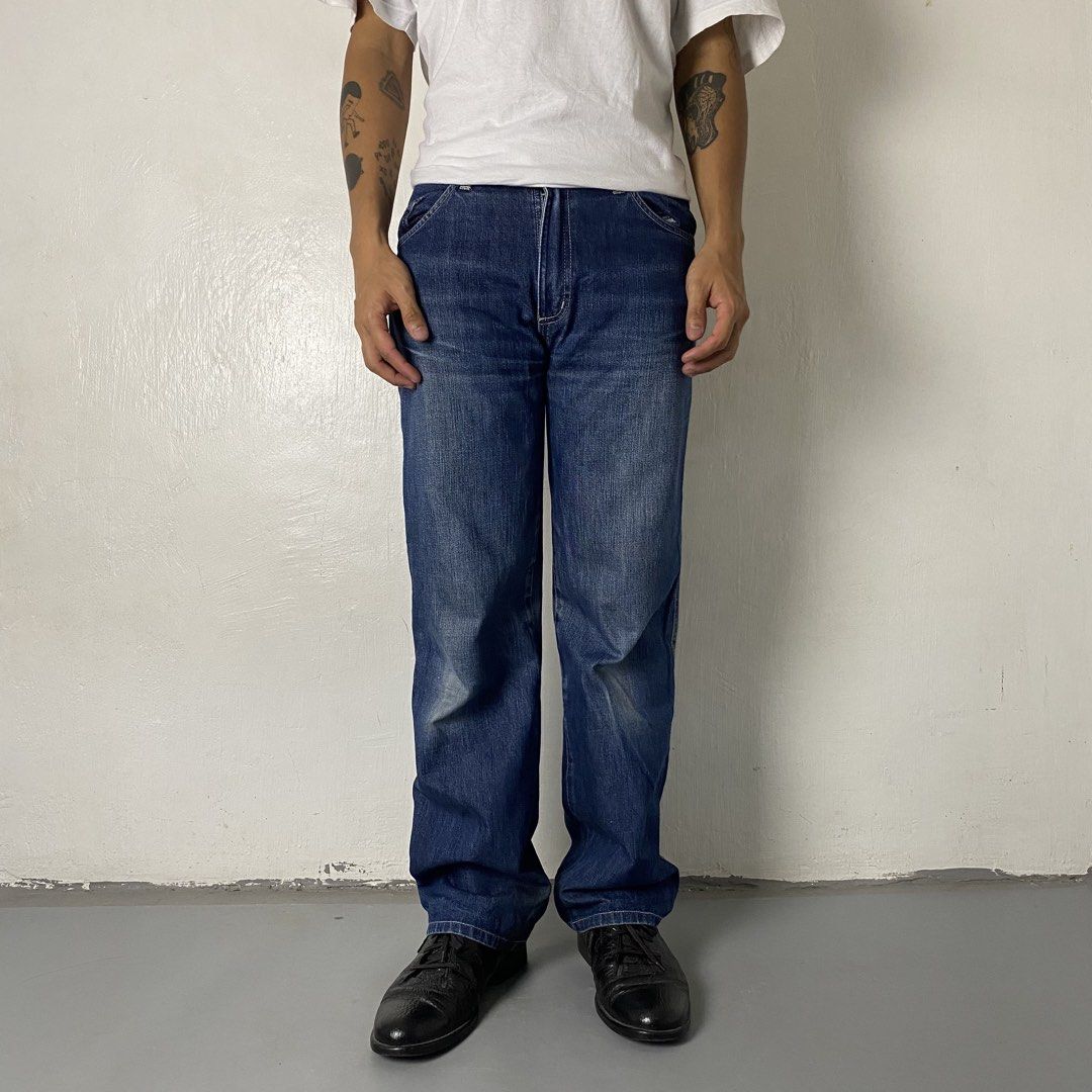 SILAS 👖| Blue Straight Cut Denim Jeans (Category: Jeans) located in Bulacan. Submitted by orc.ph (Listing ID 1470646680, Image 2). Description: SILAS 👖| Blue Straight Cut Denim Jeans Material Used: Cotton - Blue - Straight cut - Belt loop attached - Zipper and Button Closure - Denim - Multi Pockets -Size: XS -Waistline: 28” -Length: 38” -Thighs: 9” -Leg Opening: 9” -Rise: 10” -Model: ‘’5’5, 65kg, Waistline 32 - Medium to Large Frame Pristined C