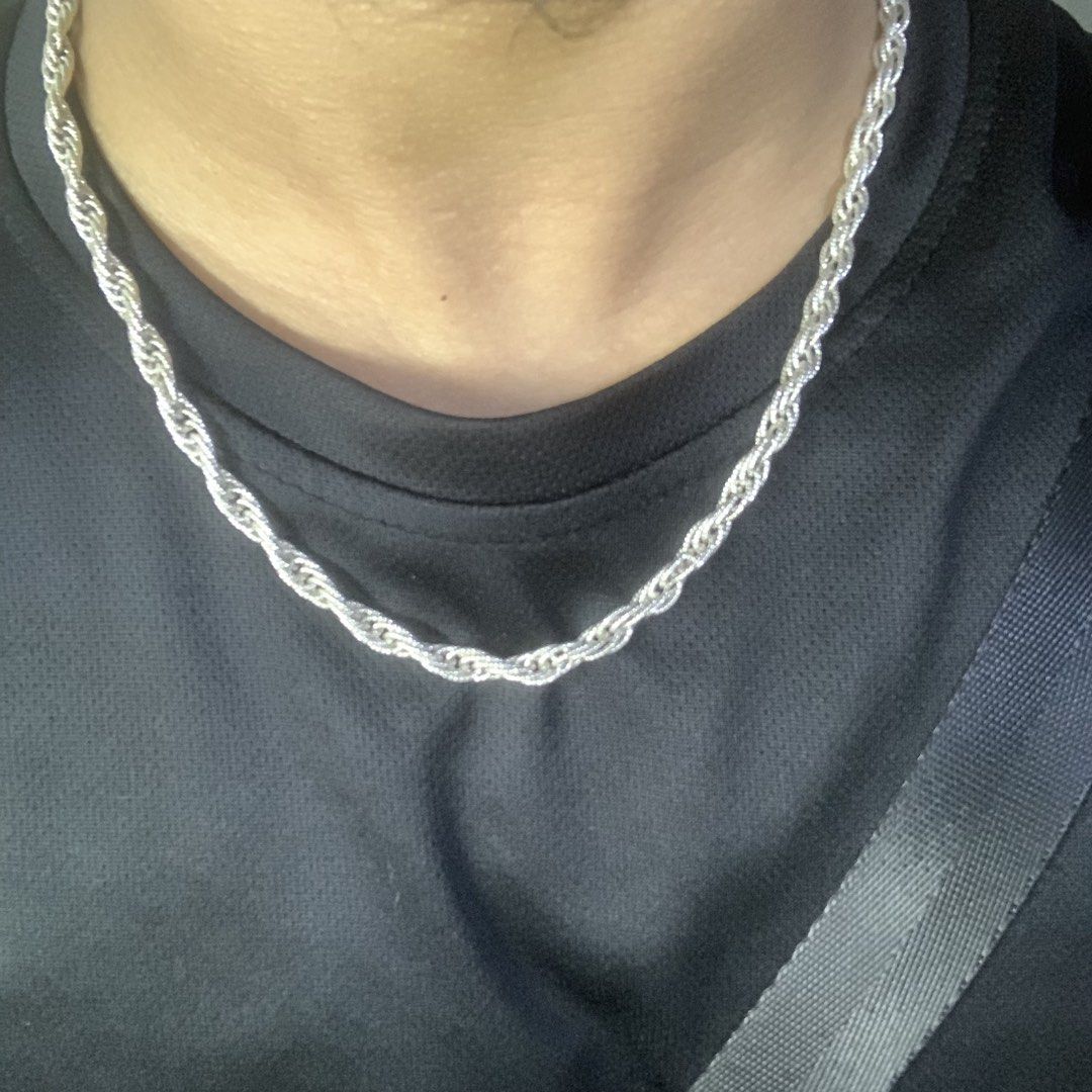 SILVER NECKLACE ROPECHAIN (Category: Jewelry) located in Antipolo. Submitted by redwatchmnl (Listing ID 1470700000, Image 2). Description: 20inches size 26.5 Grams Rope chain rare and original silver 925 Antipolo City.