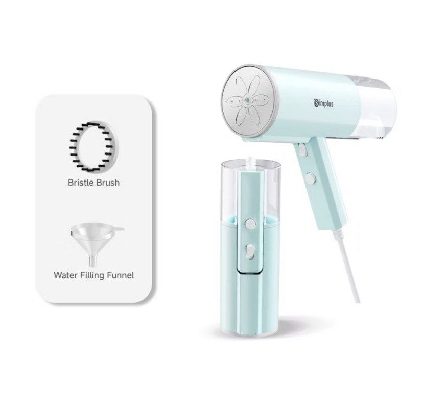 Simplus Handheld Garment Steamer (Category: Irons & Steamers) located in Carmona. Submitted by mrll_ (Listing ID 1470568042, Image 1). Description: Selling a Simplus handheld garment steamer in pastel blue. Compact, perfect for quick touch-ups at home or while traveling. Very useful on school or office days very madali mag iron ng damit. Rfs naka stock na lang as wfh. .
