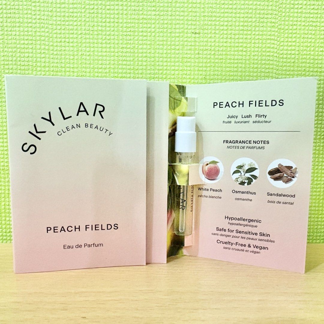 Sold per pc Skylar peach fields edp eau de parfum perfume spray (Category: Fragrance & Deodorants) located in Pasig City. Submitted by vanityboutique (Listing ID 1470615570, Image 1). Description: Brand new and authentic Selling low and affordable .