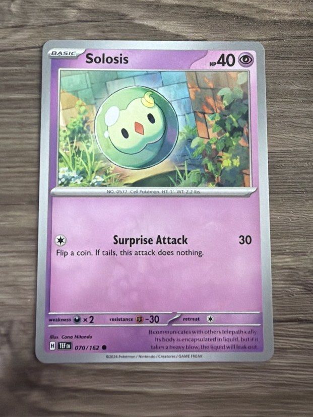 Solosis Pokemon Temporal Forces Normal Card (Category: Raw Singles) located in Quezon City. Submitted by bananak1tchen (Listing ID 1470598707, Image 1). Description: RFS: Decluttering MOP: Bank Transfer MOD: J&T / SDD.