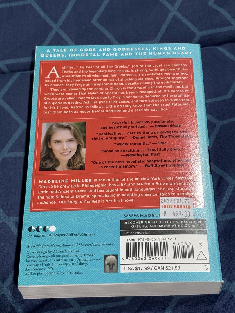 Song of Achilles (Category: Storybooks) located in Manila. Submitted by grandwhale_d8830b (Listing ID 1470653519, Image 2). Description: From FullyBooked.