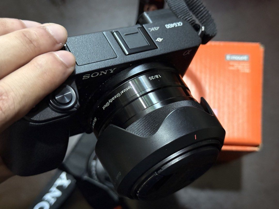 SONY A6400 w/ 35mm SONY LENS (Category: Cameras) located in Quezon City. Submitted by fliabrnvo (Listing ID 1470610075, Image 3). Description: Aesthetic wise - Like new Bought 35mm lens for 20k - Rarely used Sony A6400 - Body - ~4,000 shutter count - 16-50mm kit lens - Box - Sony E 35mm F1.8 OSS lens (w/ box) - April 2025 acquired - 1x Original Sony battery - Spare K&F batteries - K&F battery hub - Minor issue: dead pixel on LCD (white dot beside