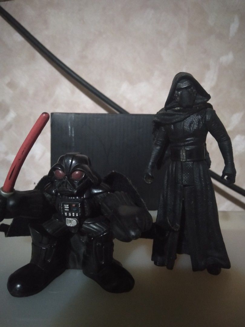 Star Wars Action Figures (Category: Figurines & Statues) located in Cavite. Submitted by emilgarcia09 (Listing ID 1470621108, Image 2). Description: - Lot of 3 Star Wars action figures - Includes Darth Vader (with red lightsaber), Kylo Ren (hooded), and Elite Praetorian Guard (with weapon) - Condition: Shows minor dust and scuffs from handling and display - Great addition for fans and toy collectors - Location: Philippines (Fast shipping availabl