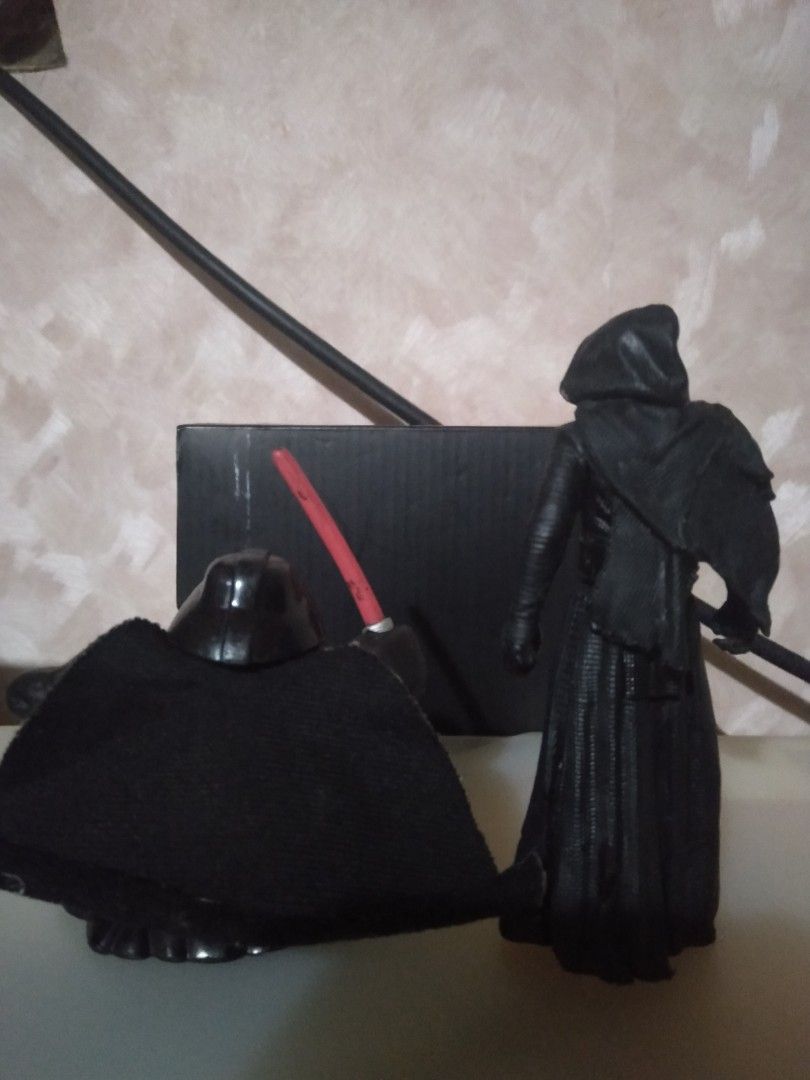 Star Wars Action Figures (Category: Figurines & Statues) located in Cavite. Submitted by emilgarcia09 (Listing ID 1470621108, Image 3). Description: - Lot of 3 Star Wars action figures - Includes Darth Vader (with red lightsaber), Kylo Ren (hooded), and Elite Praetorian Guard (with weapon) - Condition: Shows minor dust and scuffs from handling and display - Great addition for fans and toy collectors - Location: Philippines (Fast shipping availabl