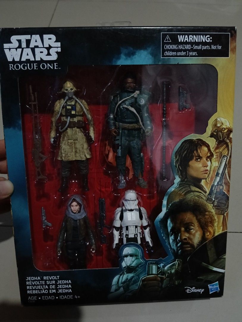 Star Wars: Rogue One Jedha Revolt (Category: Looking For) located in Iloilo. Submitted by iam_thirftgi (Listing ID 1470701852, Image 1). Description: 3.75-inch action figure 4-pack by Hasbro included figures Saw Guerrera, Edrio two Tubes, Jedha and Imperial Hovertank Pilot Sealed, decluttering stuff Bought from Singapore.