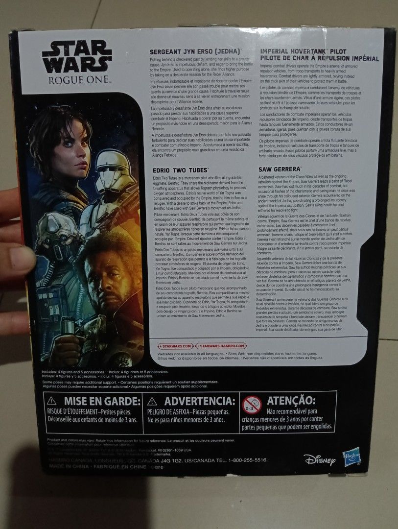 Star Wars: Rogue One Jedha Revolt (Category: Looking For) located in Iloilo. Submitted by iam_thirftgi (Listing ID 1470701852, Image 2). Description: 3.75-inch action figure 4-pack by Hasbro included figures Saw Guerrera, Edrio two Tubes, Jedha and Imperial Hovertank Pilot Sealed, decluttering stuff Bought from Singapore.