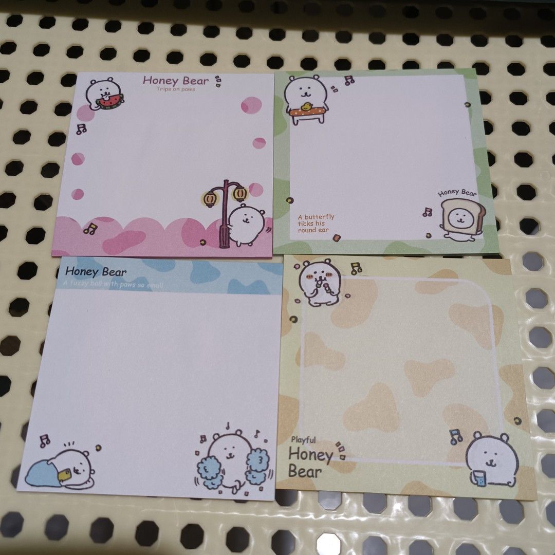 Sticky Notes Notepad (Sold per set of 4) (Category: Other Stationery & Craft) located in Cainta. Submitted by stationerydestash (Listing ID 1470652935, Image 2). Description: ₱10 per set of 4 20 sheets per pad Loc Cainta Rizal.